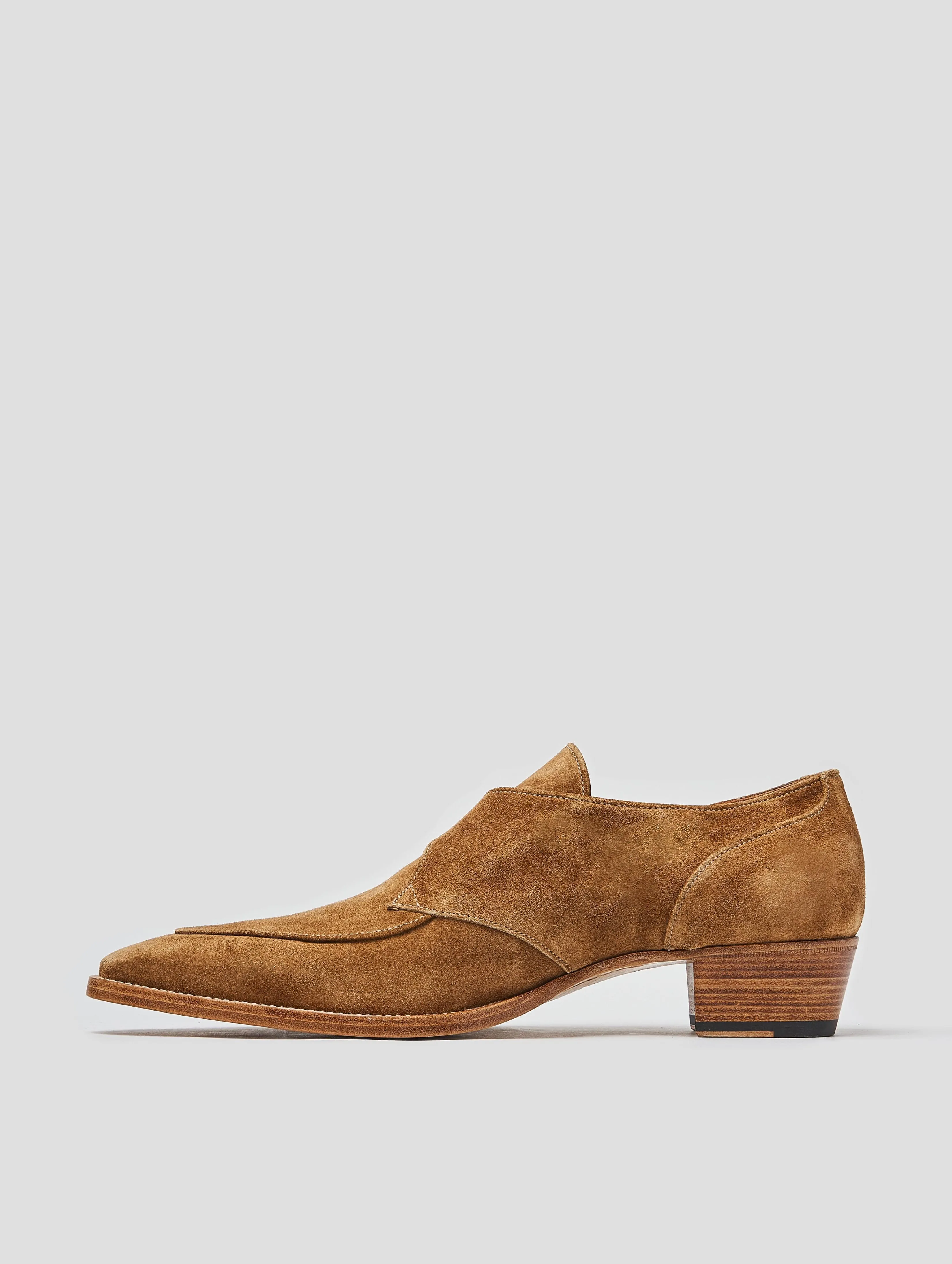 ADRIAN 30MM MONK-STRAP IN TOBACCO SUEDE