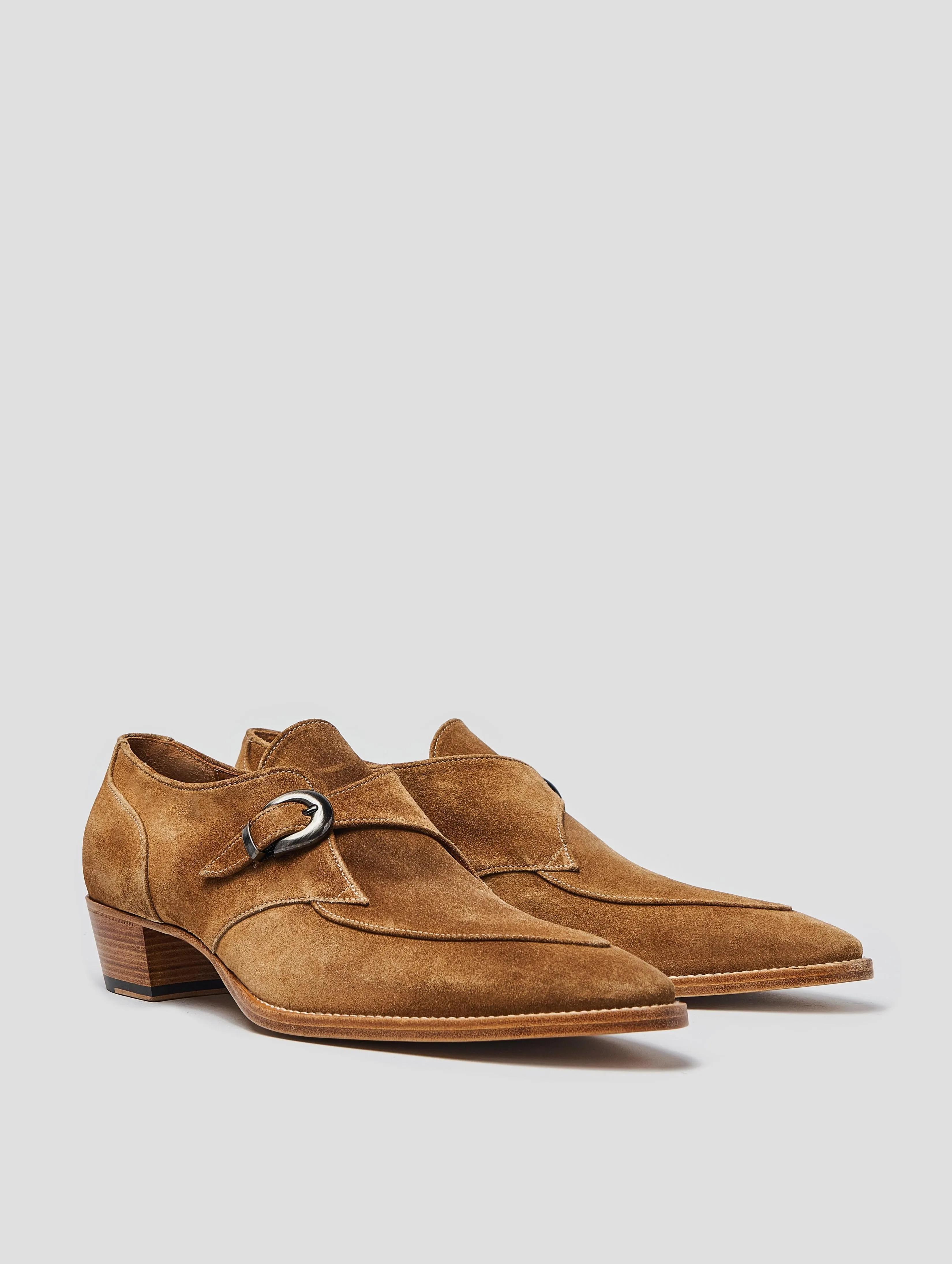 ADRIAN 30MM MONK-STRAP IN TOBACCO SUEDE