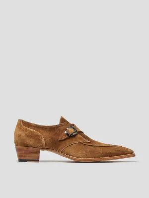 ADRIAN 30MM MONK-STRAP IN TOBACCO SUEDE