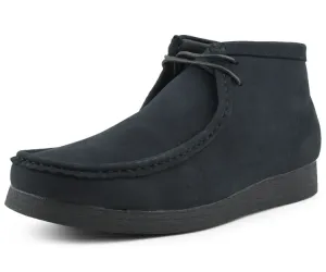 Amali Jason2 Men's Black Vegan Suede High Top Wallabee Boots