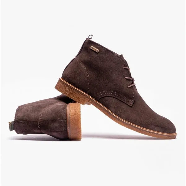 Barbour SONORAN Mens Suede Desert Boots Choco Suede