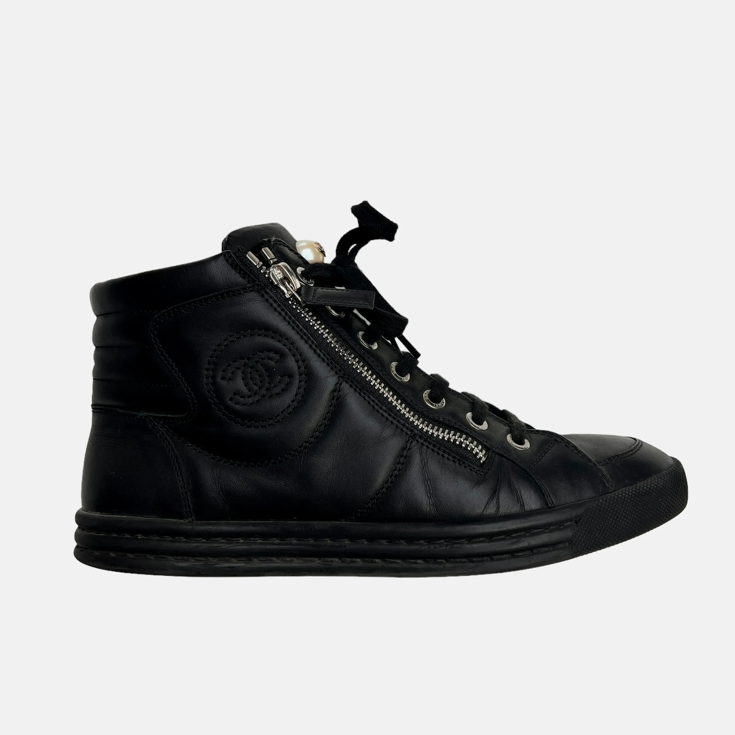 Black High Top Sneakers - 7