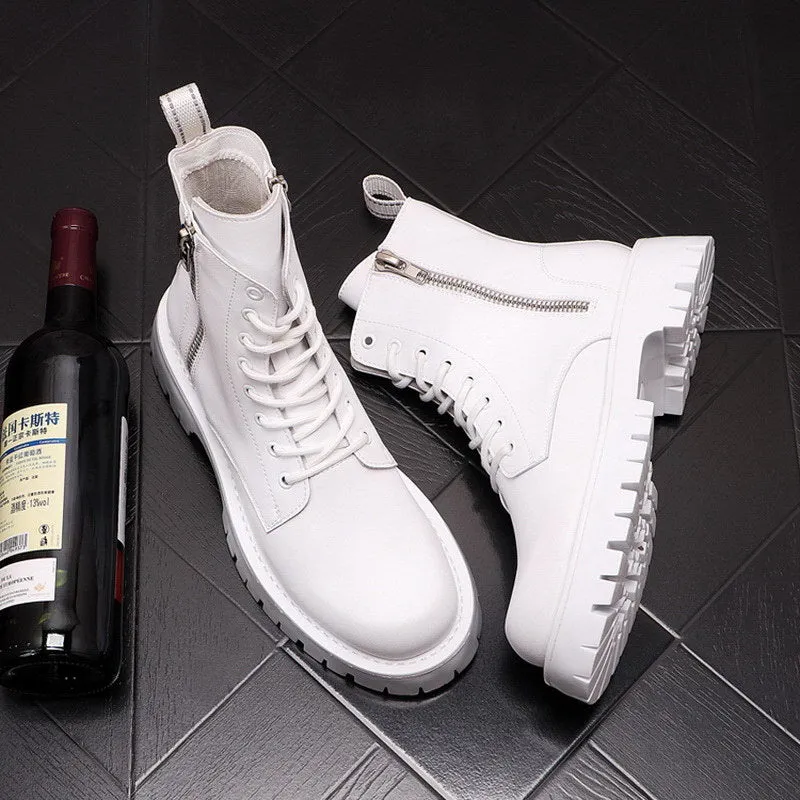 British White Chelsea Boots