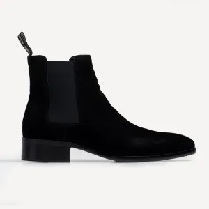 Byron High Heel Boot - Suede Black
