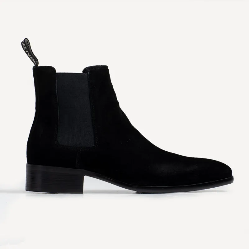 Byron High Heel Boot - Suede Black