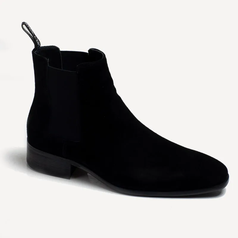 Byron High Heel Boot - Suede Black
