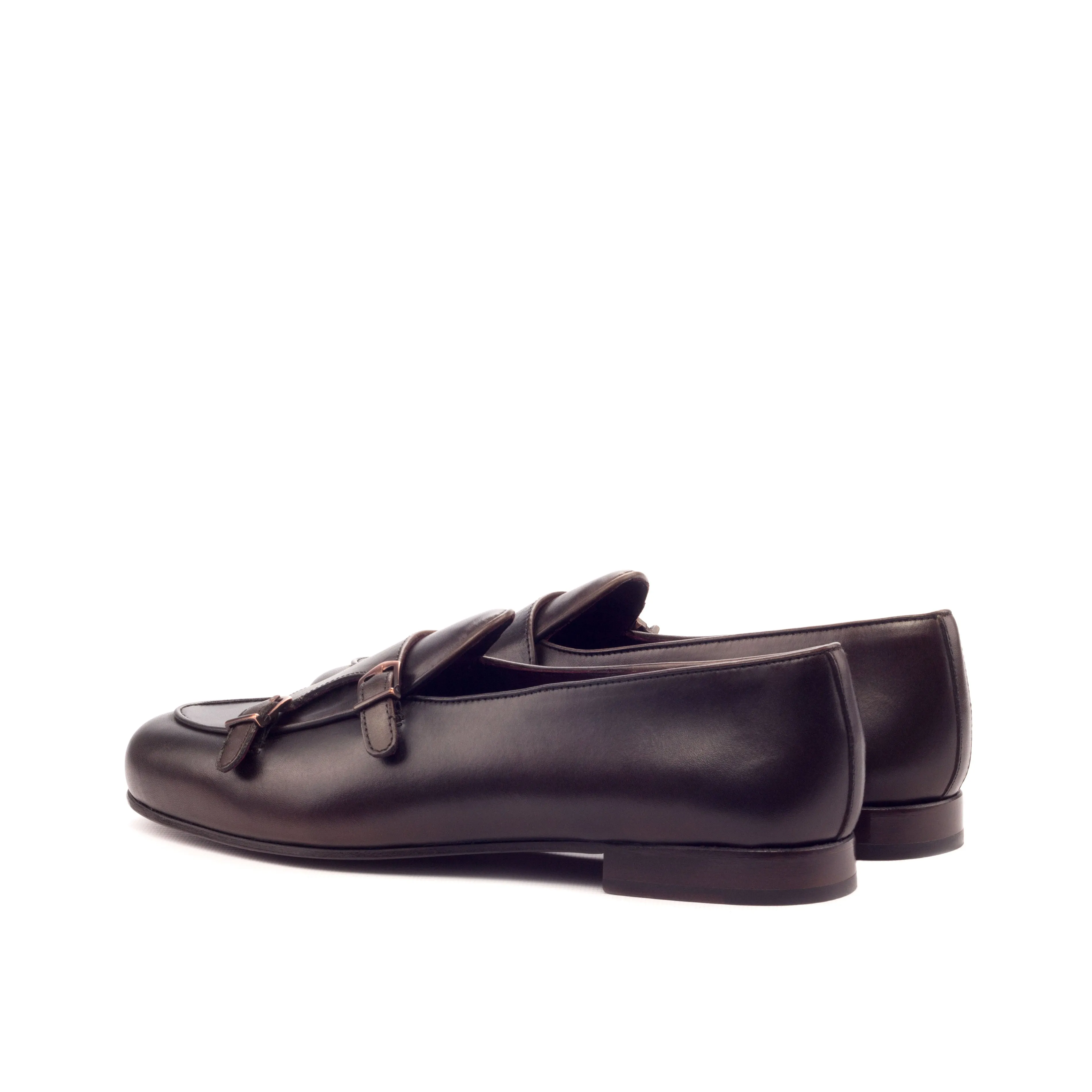 DapperFam Rialto in Dark Brown Men's Italian Leather Monk Slipper