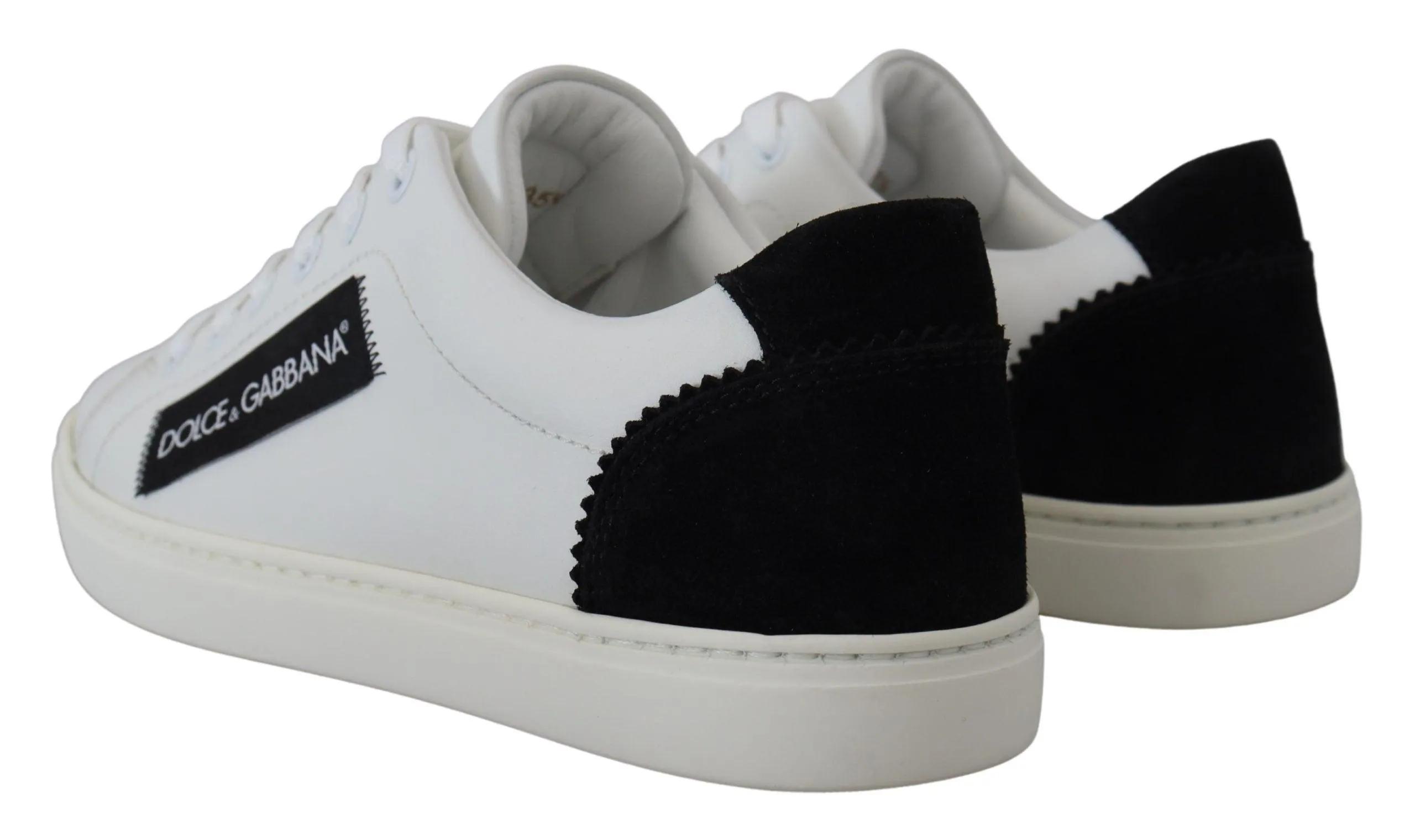 Dolce & Gabbana White Black Women Classic Sneakers Shoes
