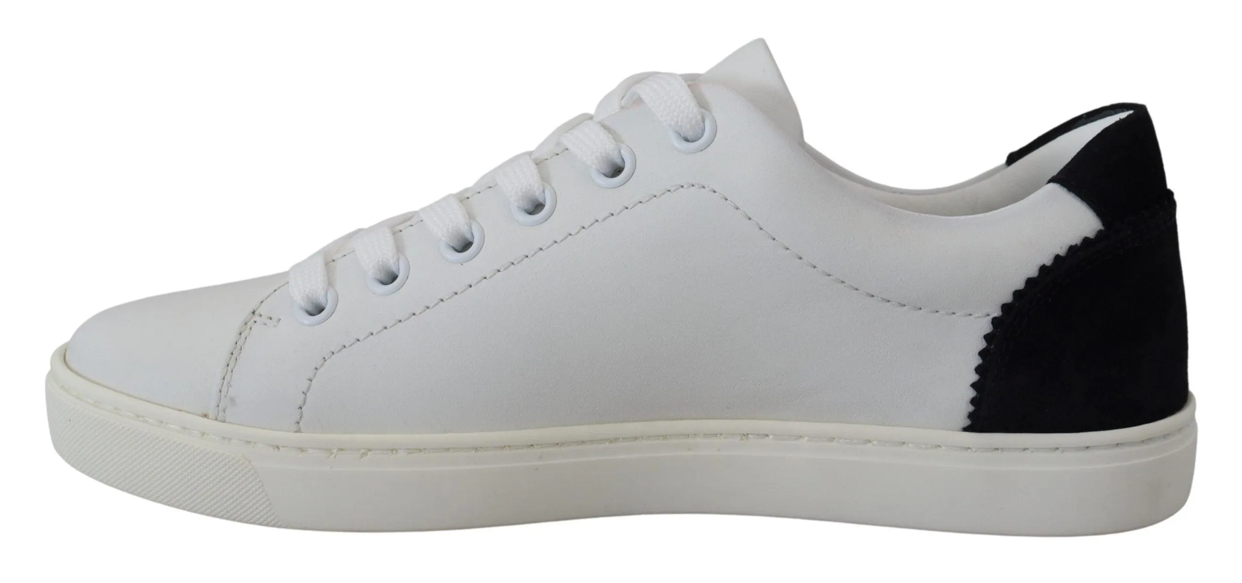 Dolce & Gabbana White Black Women Classic Sneakers Shoes