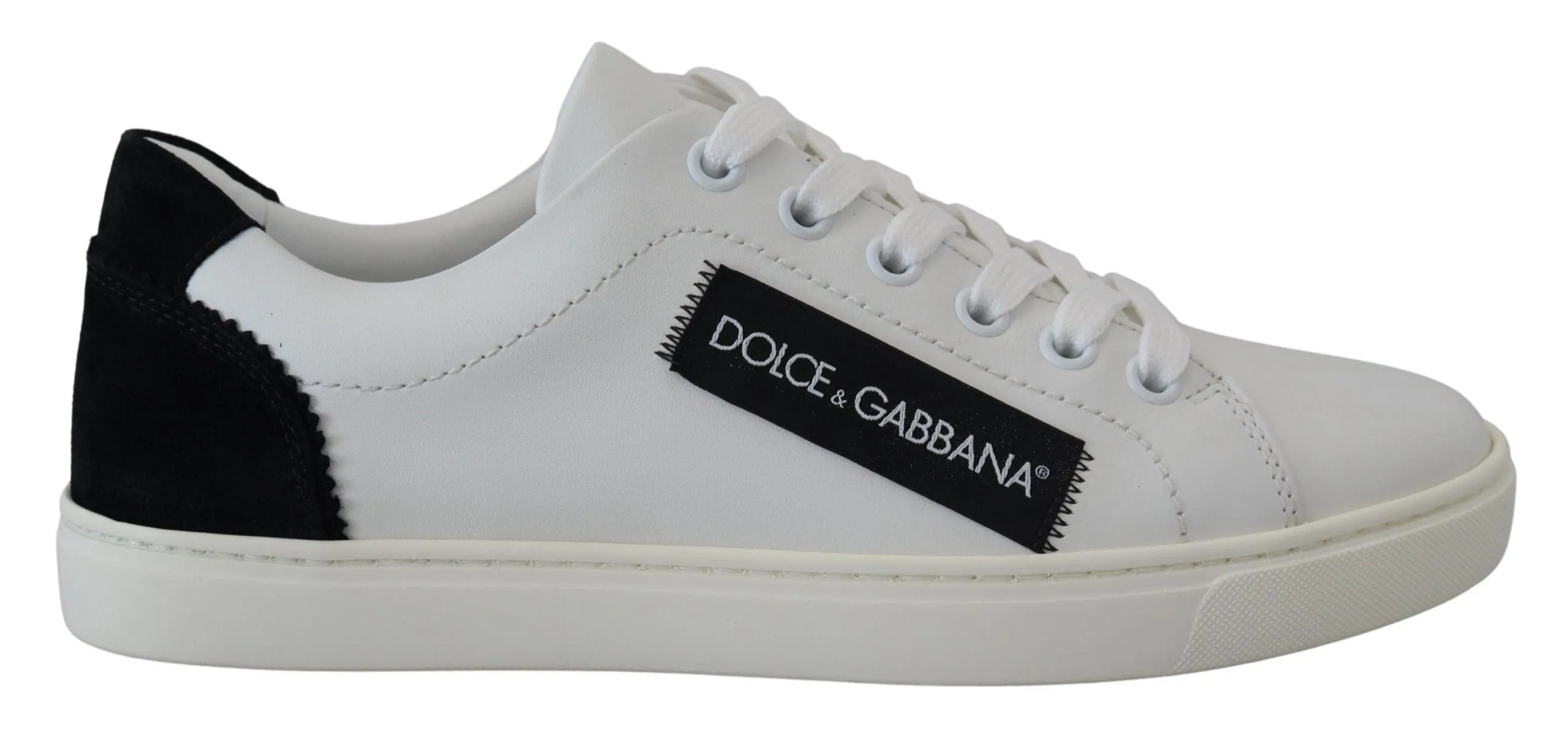 Dolce & Gabbana White Black Women Classic Sneakers Shoes