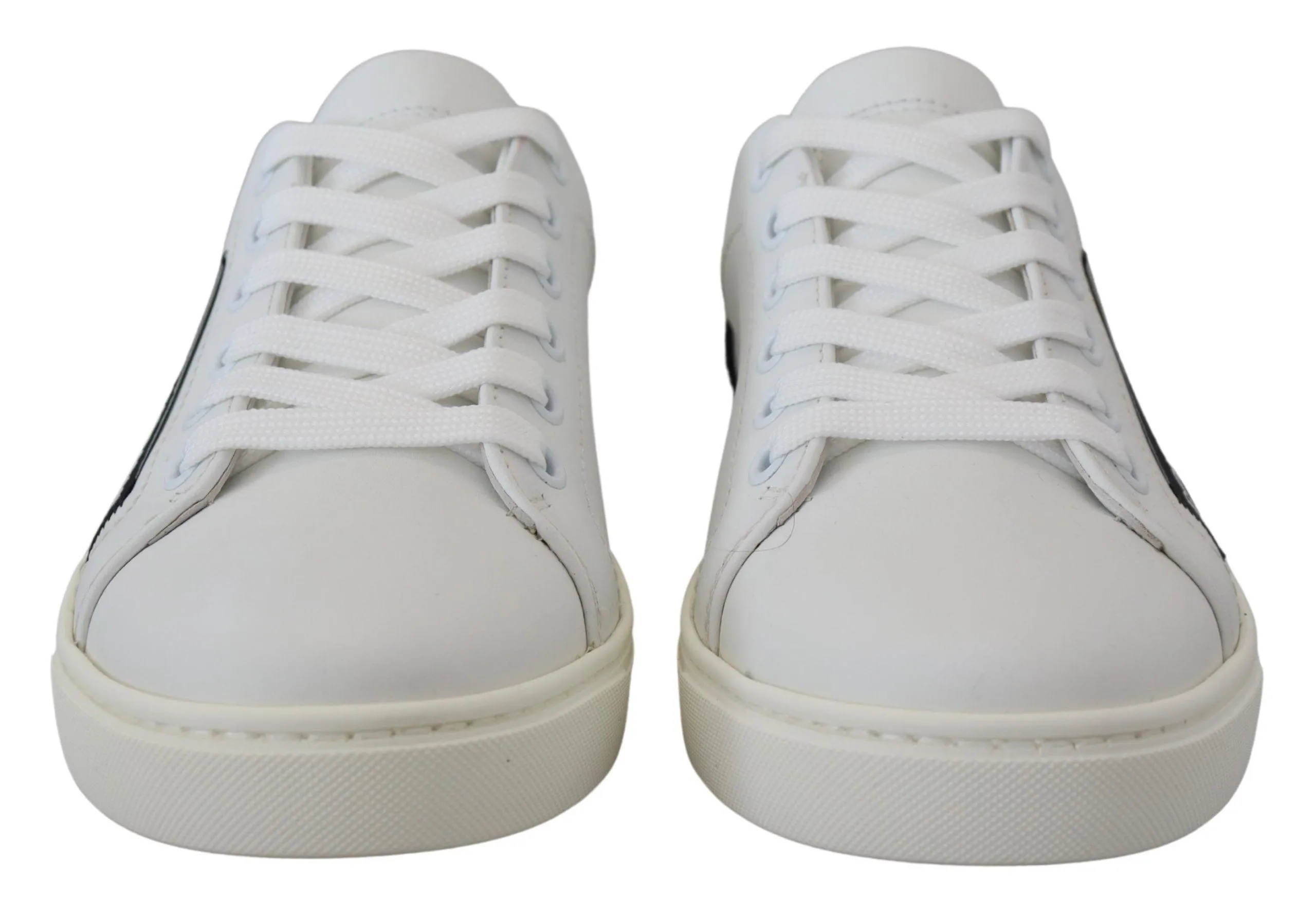 Dolce & Gabbana White Black Women Classic Sneakers Shoes