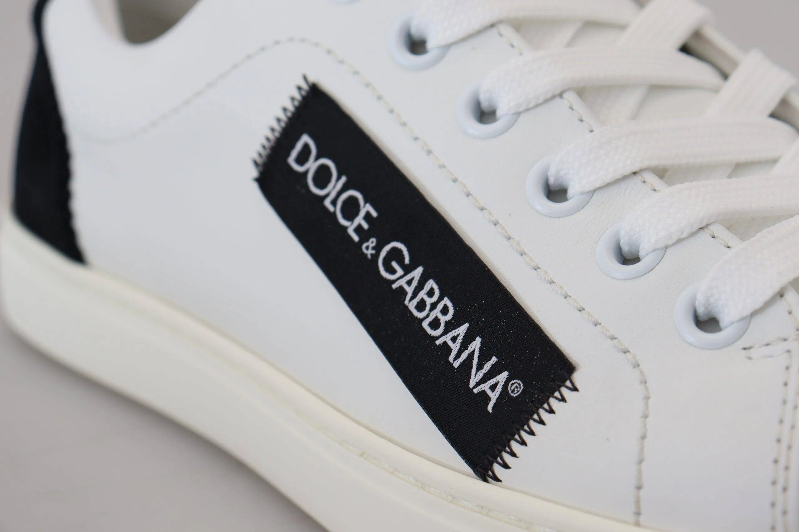 Dolce & Gabbana White Black Women Classic Sneakers Shoes
