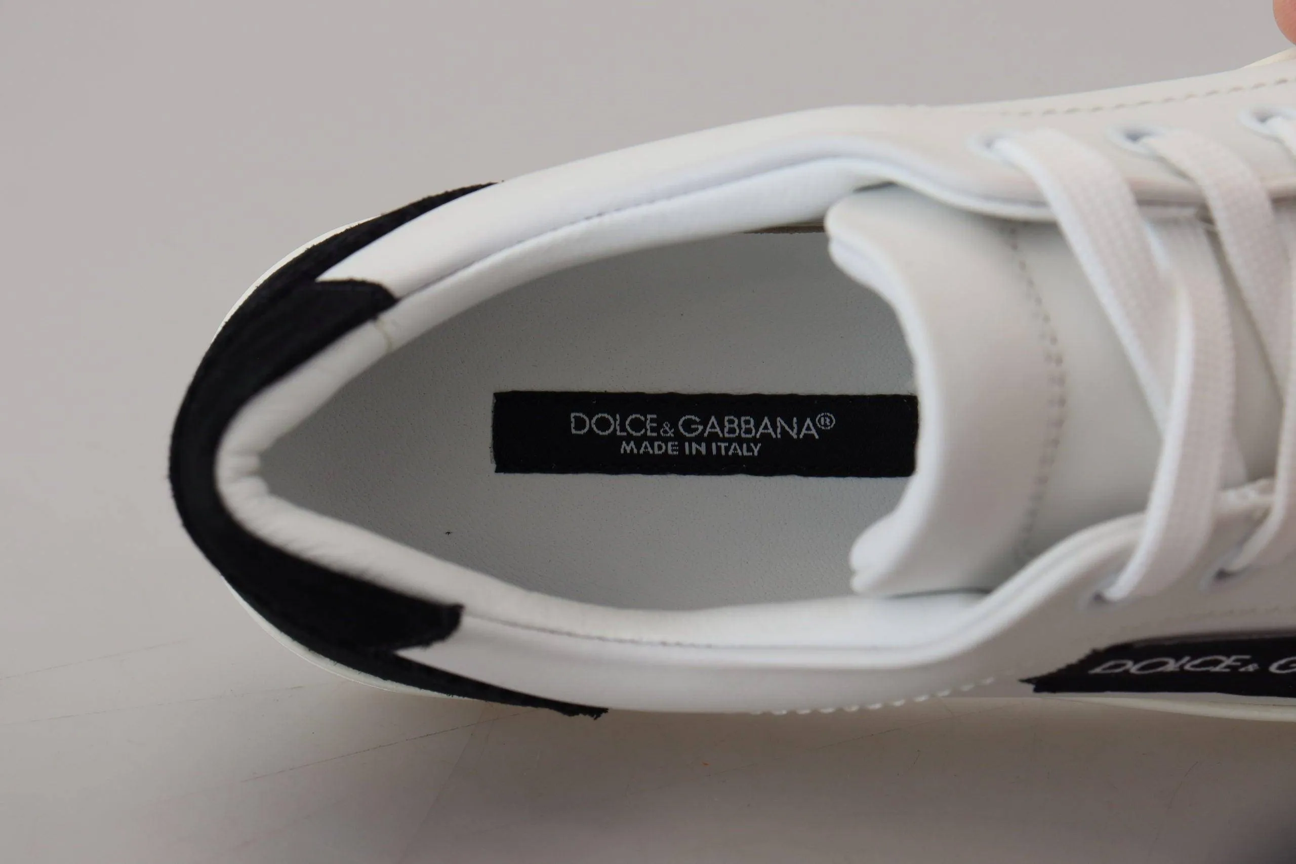 Dolce & Gabbana White Black Women Classic Sneakers Shoes
