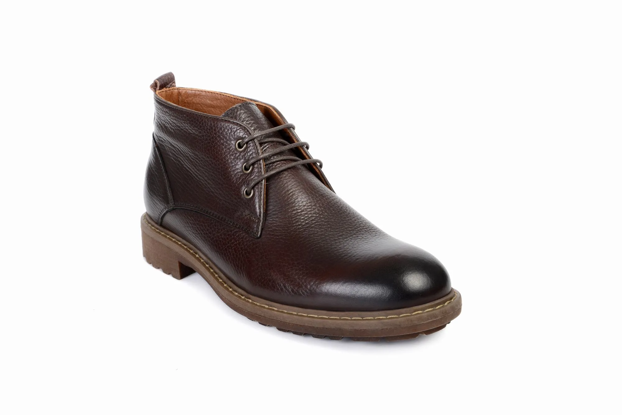 FOOT FEDERATION CHUKKA PLAIN-TOE MID-TOP MENS BOOT BROWN