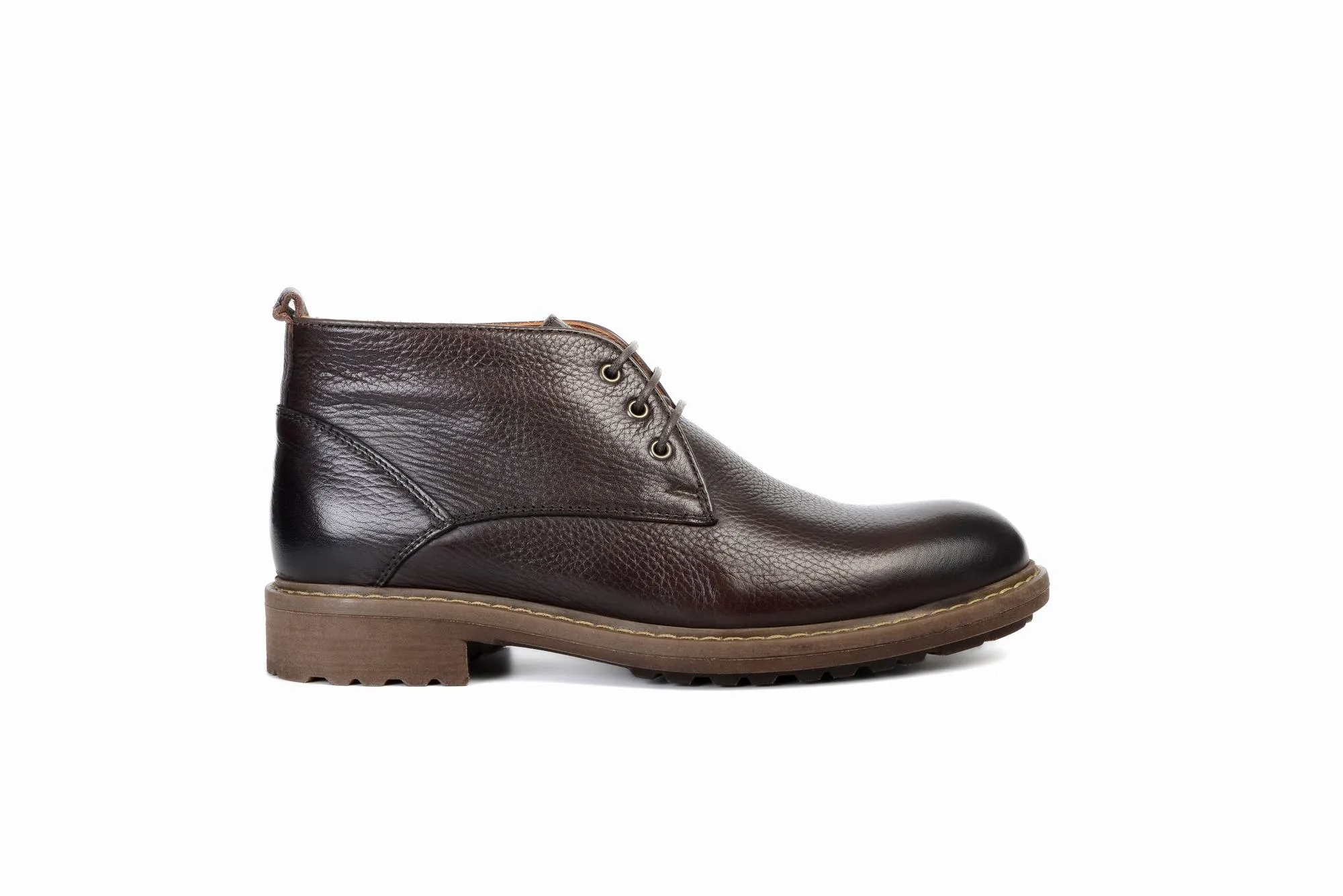 FOOT FEDERATION CHUKKA PLAIN-TOE MID-TOP MENS BOOT BROWN