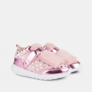 Girls Light Up Pink Velvet Sneakers