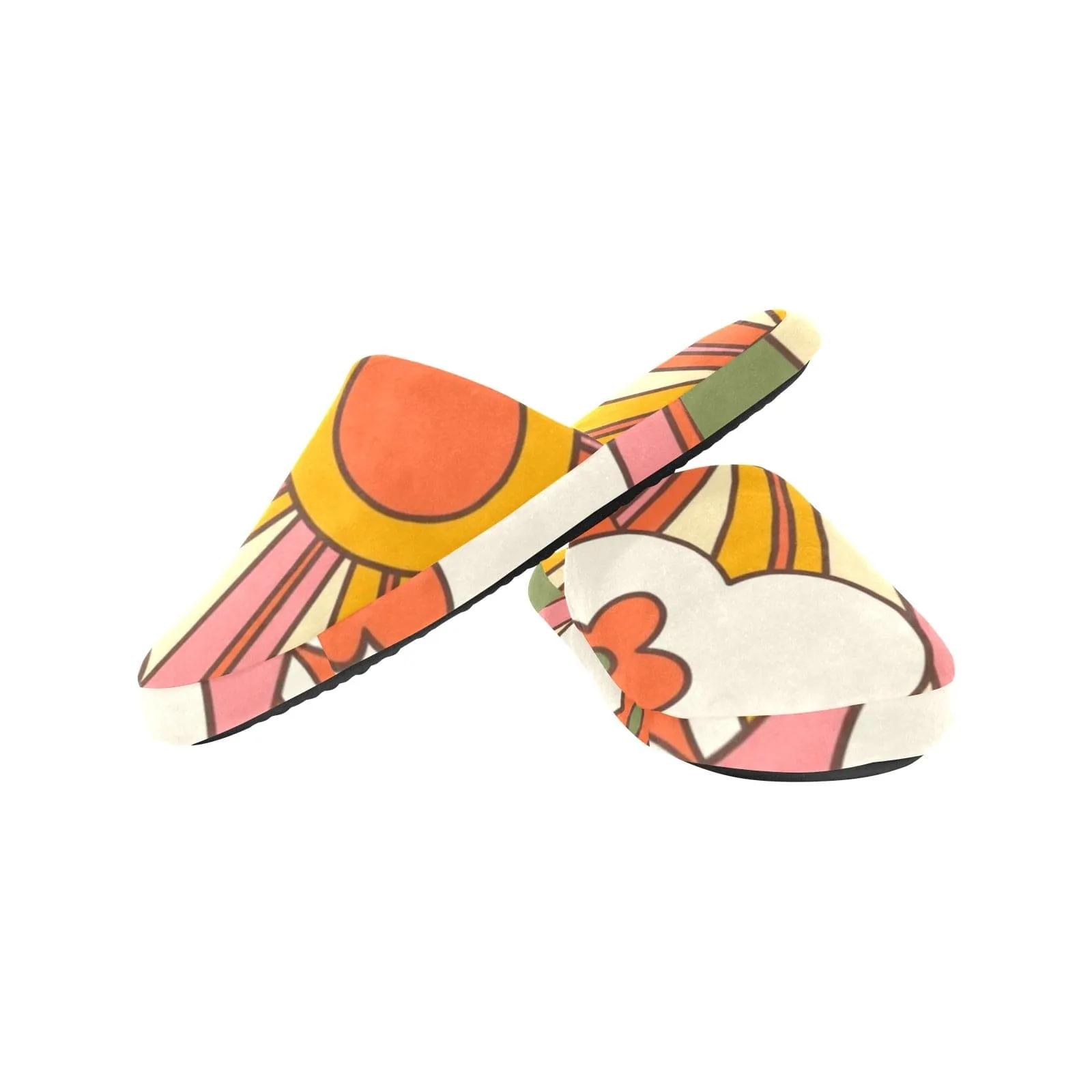 Groovy 70's Style Cozy Plush House Slippers