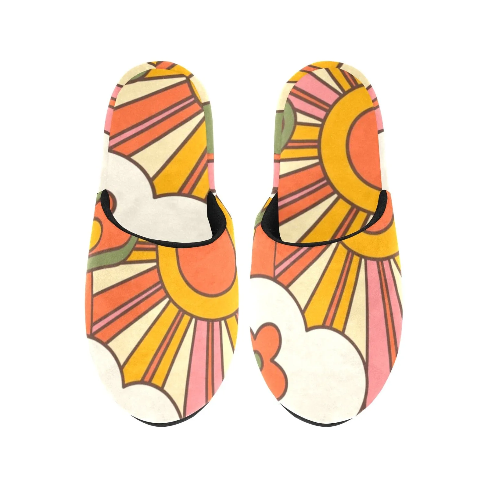 Groovy 70's Style Cozy Plush House Slippers