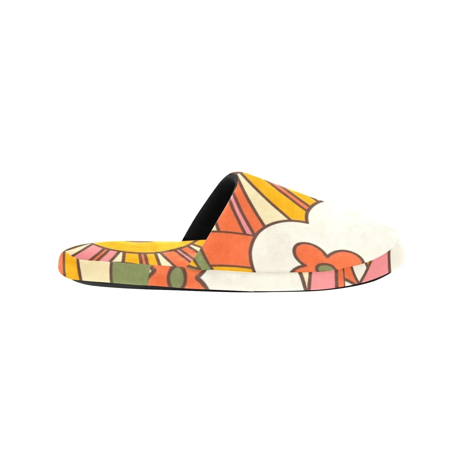 Groovy 70's Style Cozy Plush House Slippers