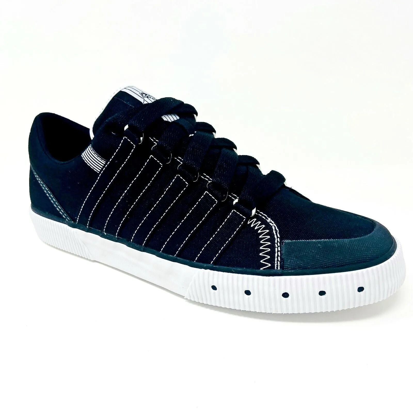 K-Swiss Gowmet Low VNZ Canvas Black White Mens Casual Sneakers 01731002