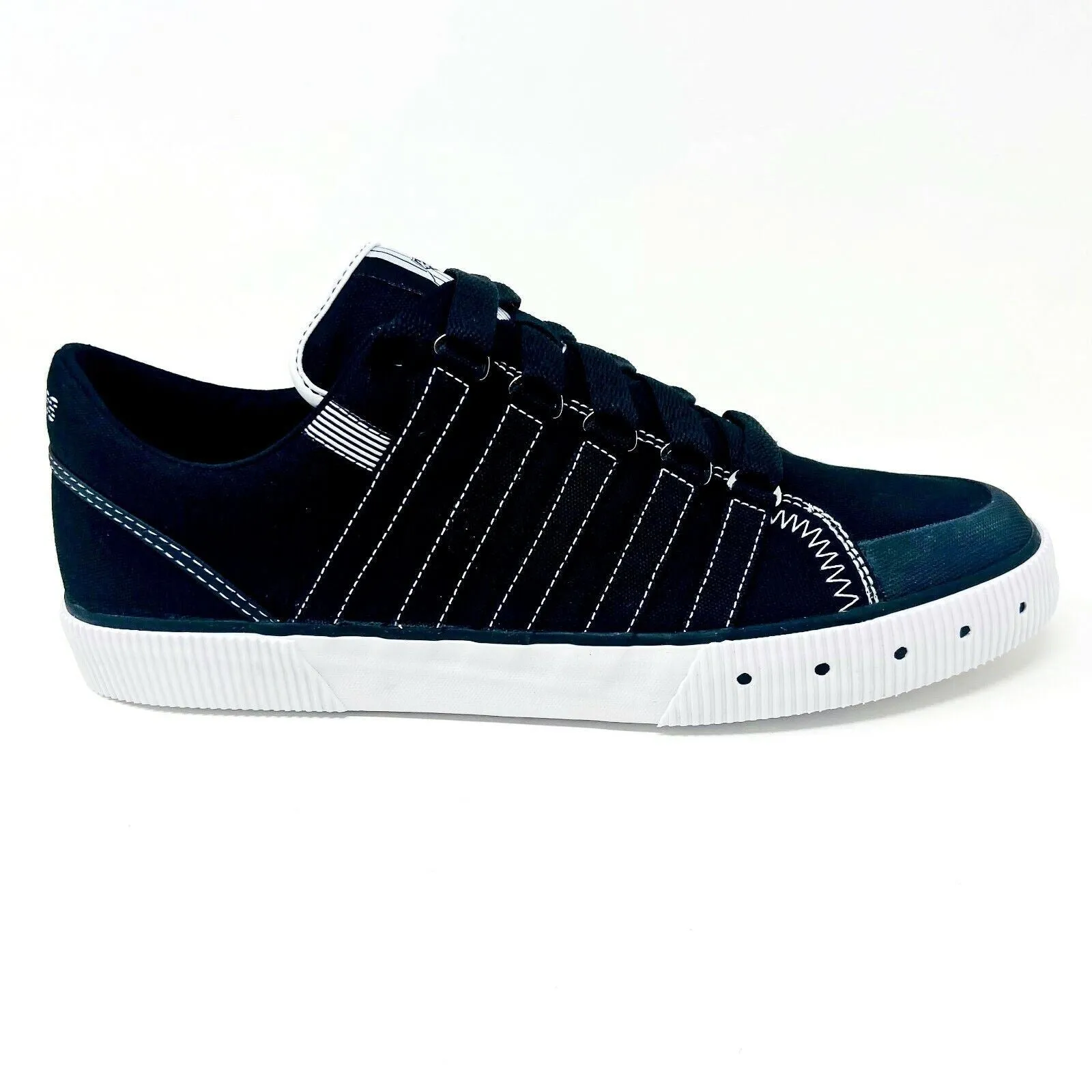 K-Swiss Gowmet Low VNZ Canvas Black White Mens Casual Sneakers 01731002