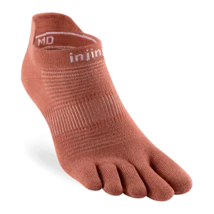 Lightweight No Show Toe Socks in Rust