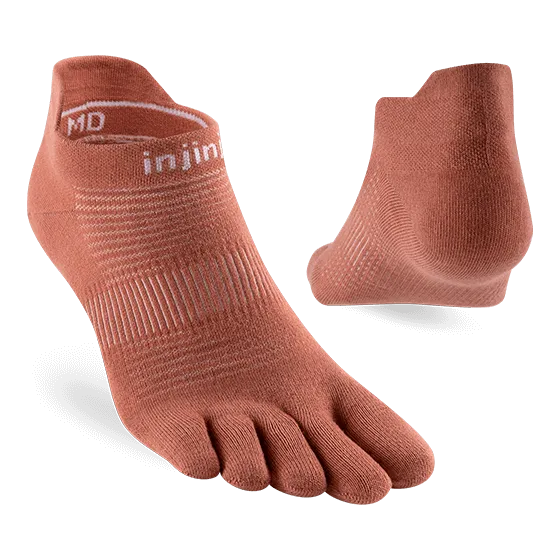 Lightweight No Show Toe Socks in Rust