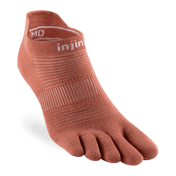 Lightweight No Show Toe Socks in Rust