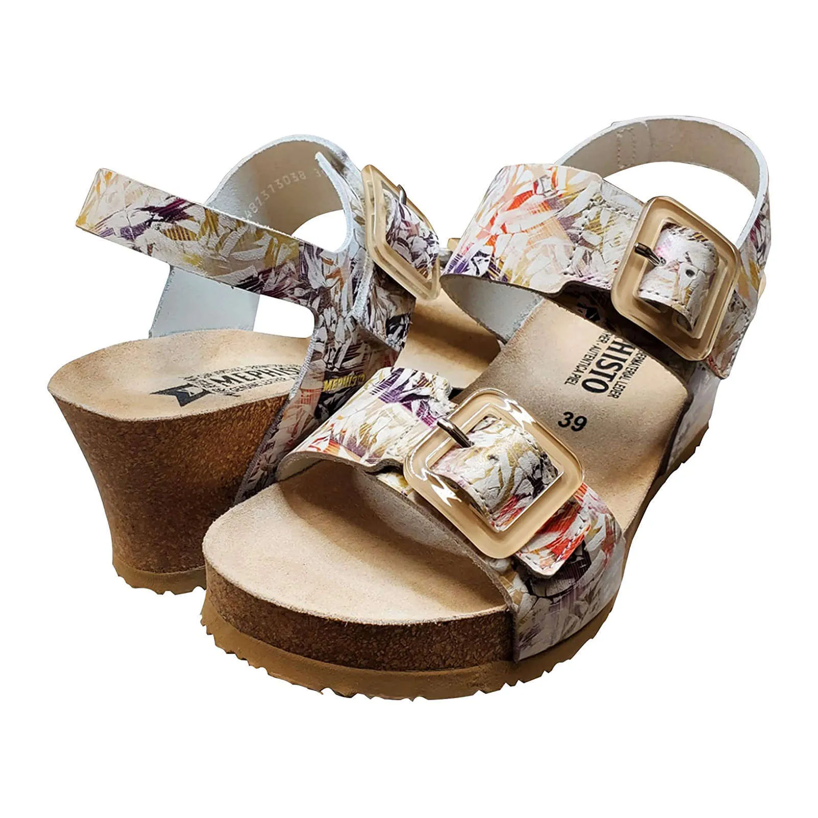 Lissia Printed Leather Women's Wedge Sandals