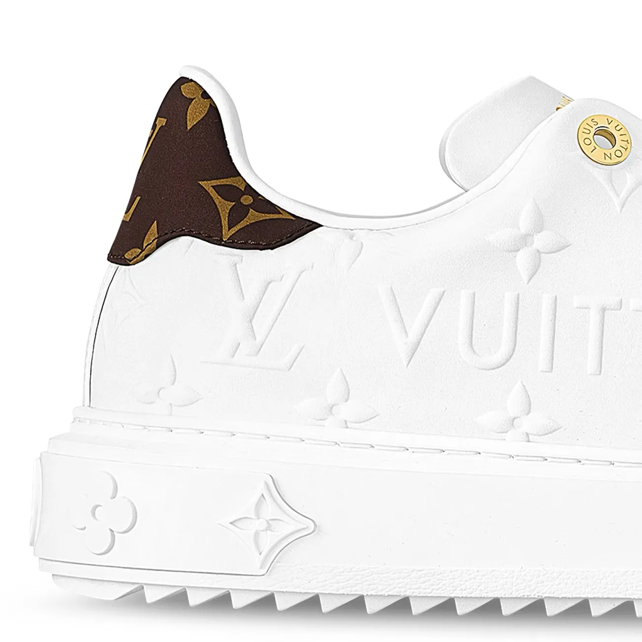 LOUIS VUITTON EMBOSSED MONOGRAM LAMBSKIN LEATHER TIMEOUT SNEAKERS