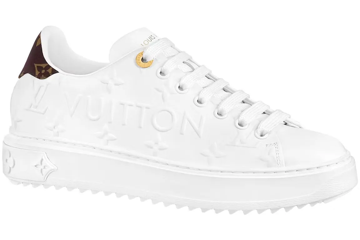 LOUIS VUITTON EMBOSSED MONOGRAM LAMBSKIN LEATHER TIMEOUT SNEAKERS