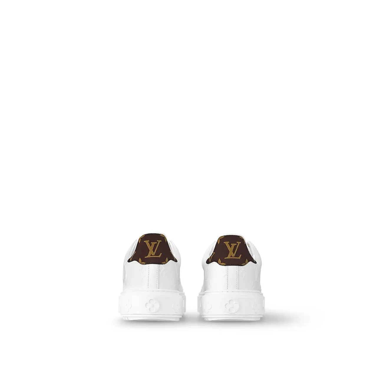 LOUIS VUITTON EMBOSSED MONOGRAM LAMBSKIN LEATHER TIMEOUT SNEAKERS