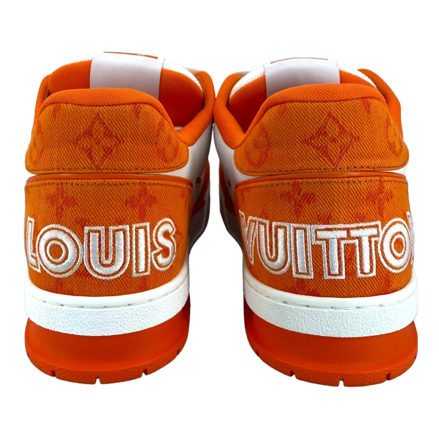 Louis Vuitton LV Trainer Strap Monogram Denim Orange White