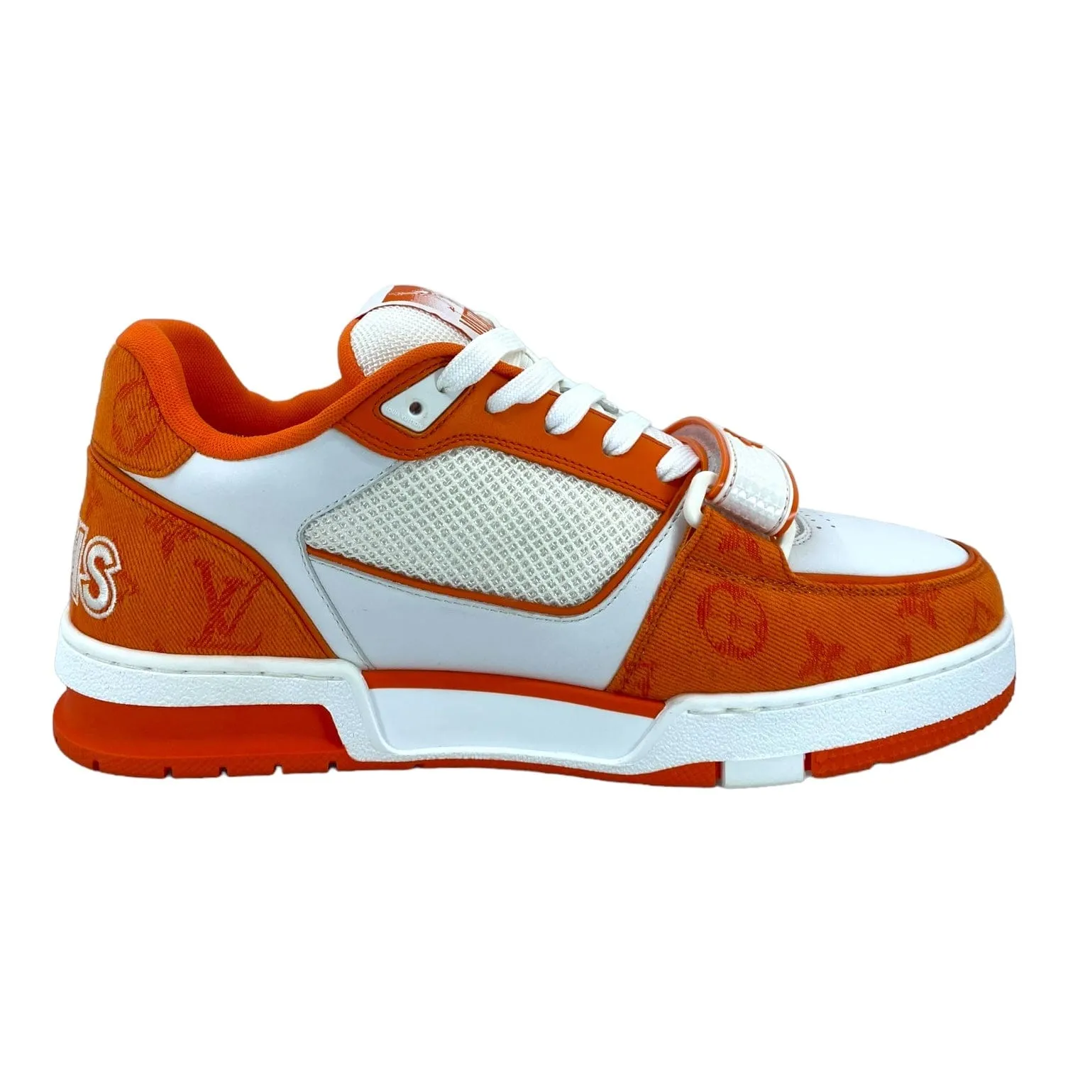 Louis Vuitton LV Trainer Strap Monogram Denim Orange White