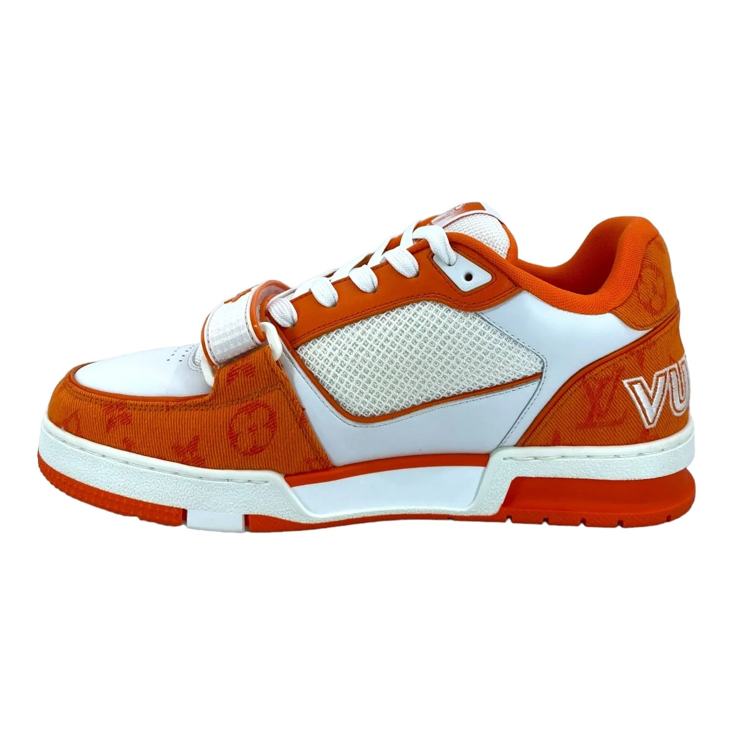 Louis Vuitton LV Trainer Strap Monogram Denim Orange White
