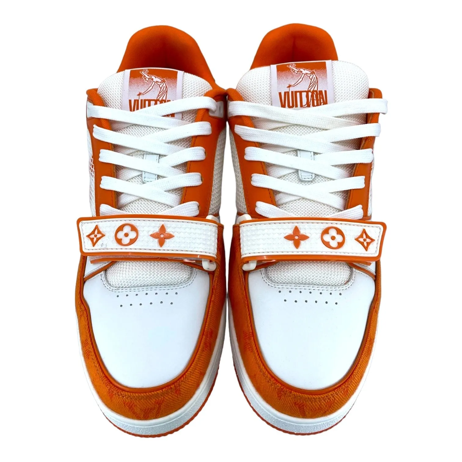Louis Vuitton LV Trainer Strap Monogram Denim Orange White