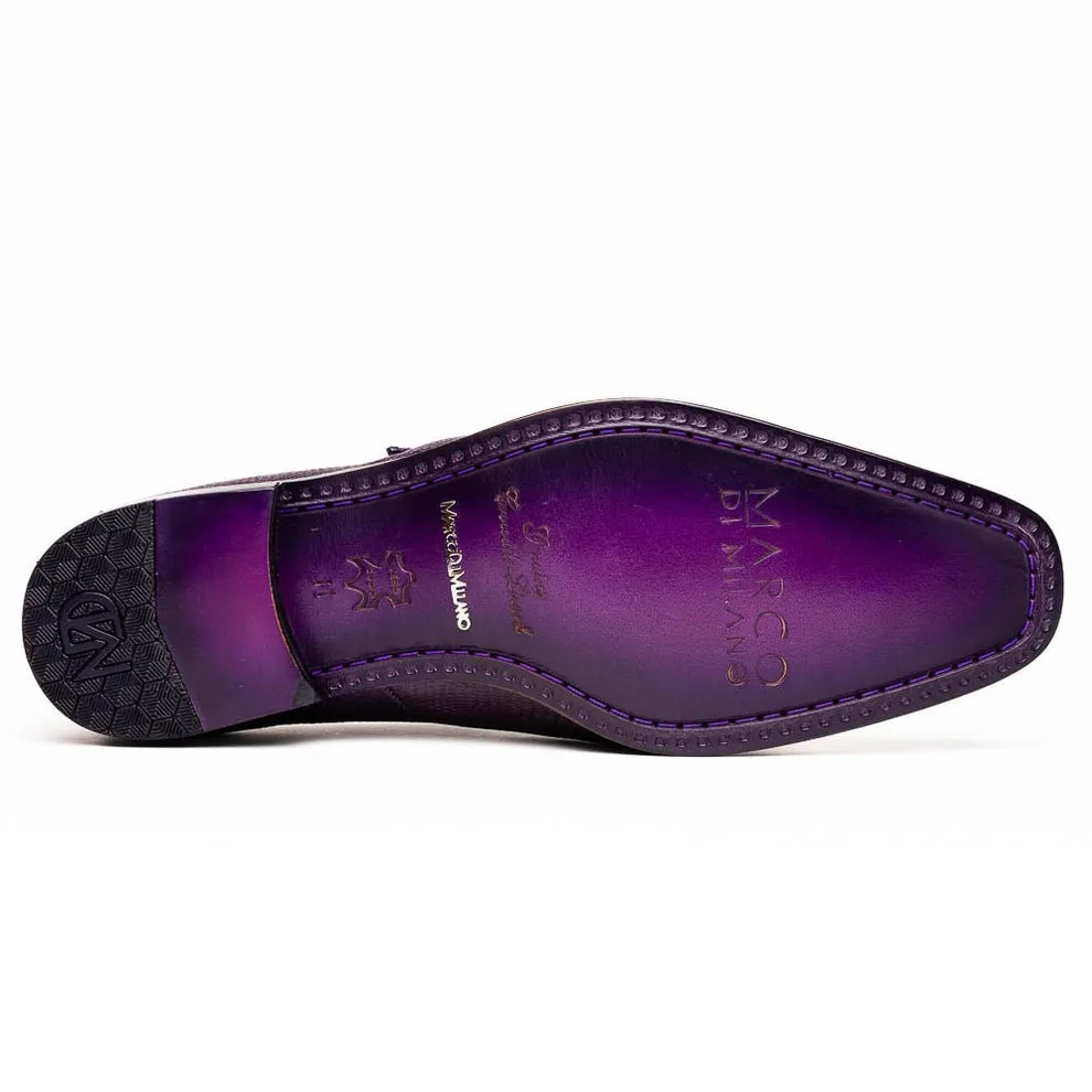 Marco Di Milano Toluca Men's Shoes Exotic Lizard / Crocodile Single Monk-Strap Loafers (MDM1126)