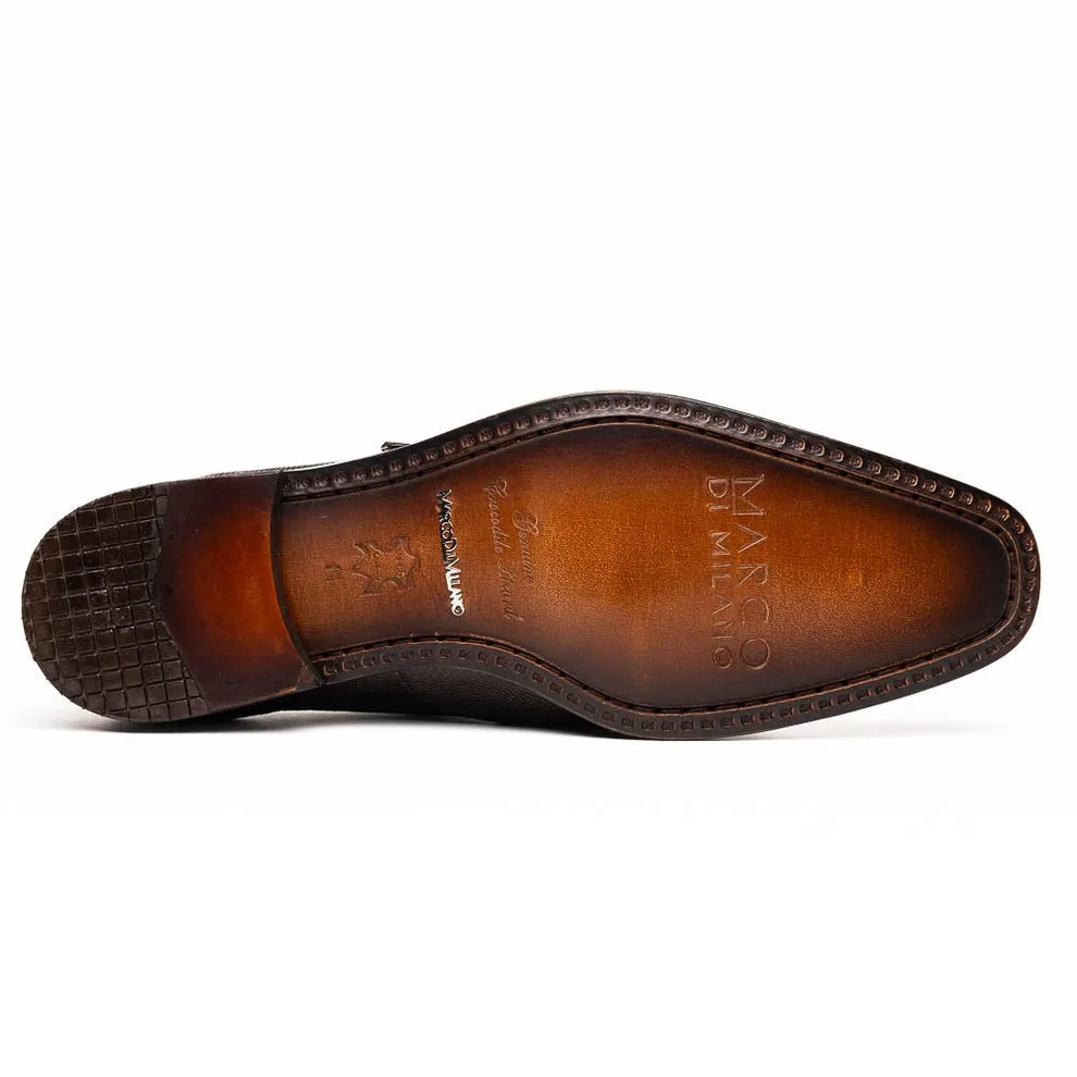 Marco Di Milano Toluca Men's Shoes Exotic Lizard / Crocodile Single Monk-Strap Loafers (MDM1126)