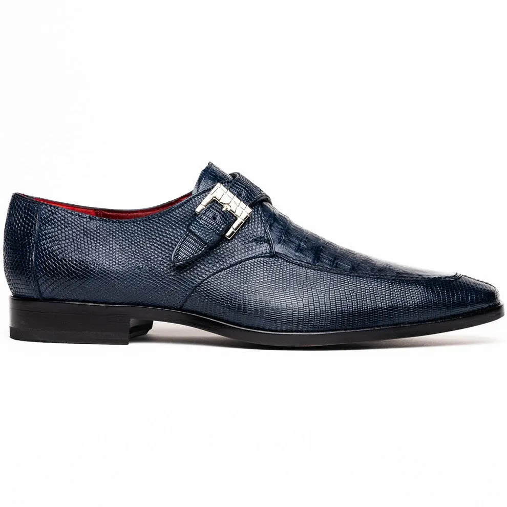 Marco Di Milano Toluca Men's Shoes Exotic Lizard / Crocodile Single Monk-Strap Loafers (MDM1126)