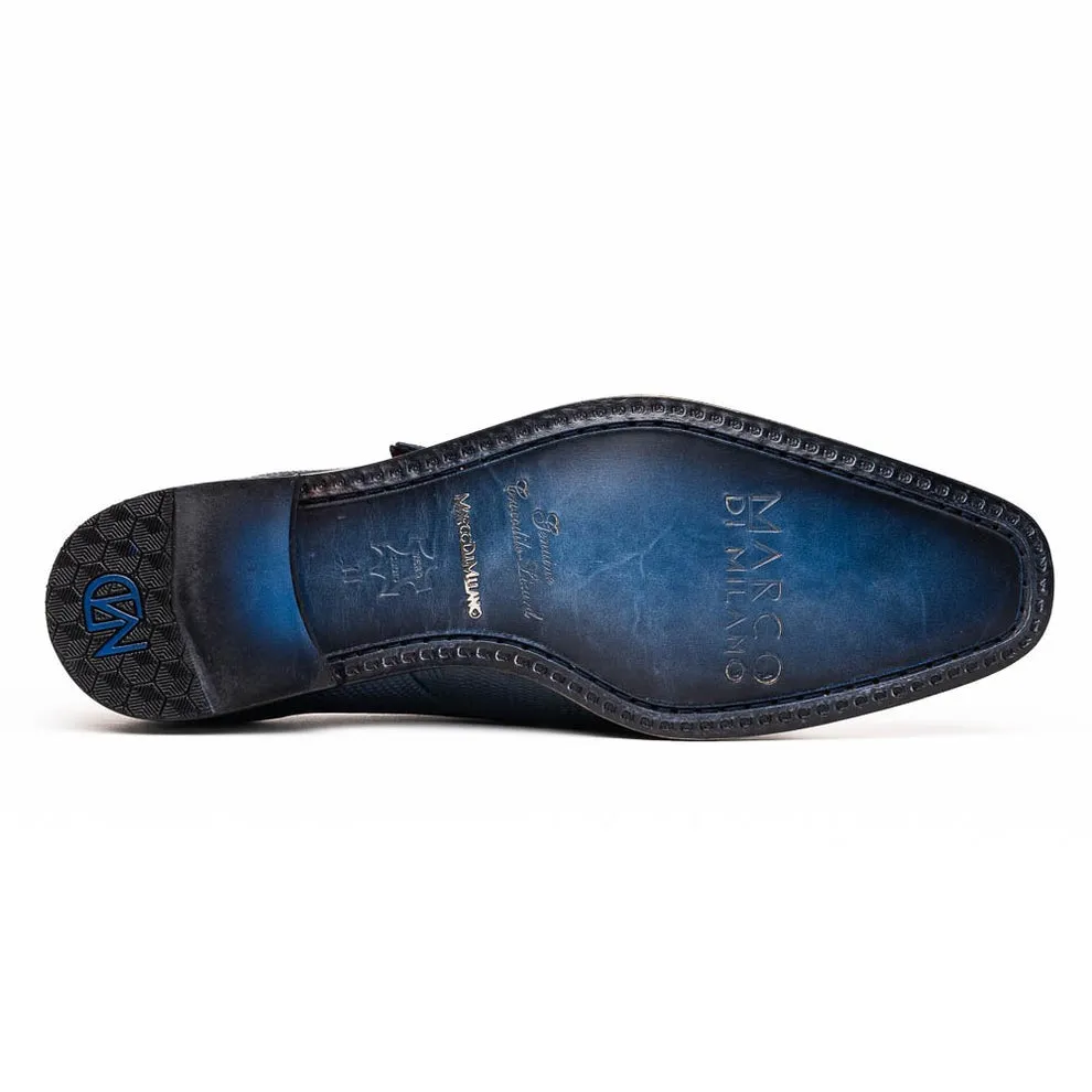 Marco Di Milano Toluca Men's Shoes Exotic Lizard / Crocodile Single Monk-Strap Loafers (MDM1126)