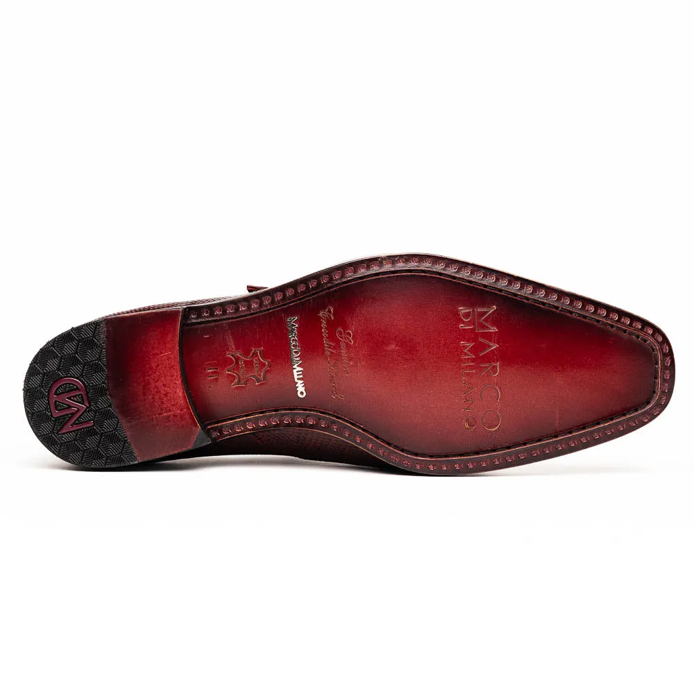 Marco Di Milano Toluca Men's Shoes Exotic Lizard / Crocodile Single Monk-Strap Loafers (MDM1126)