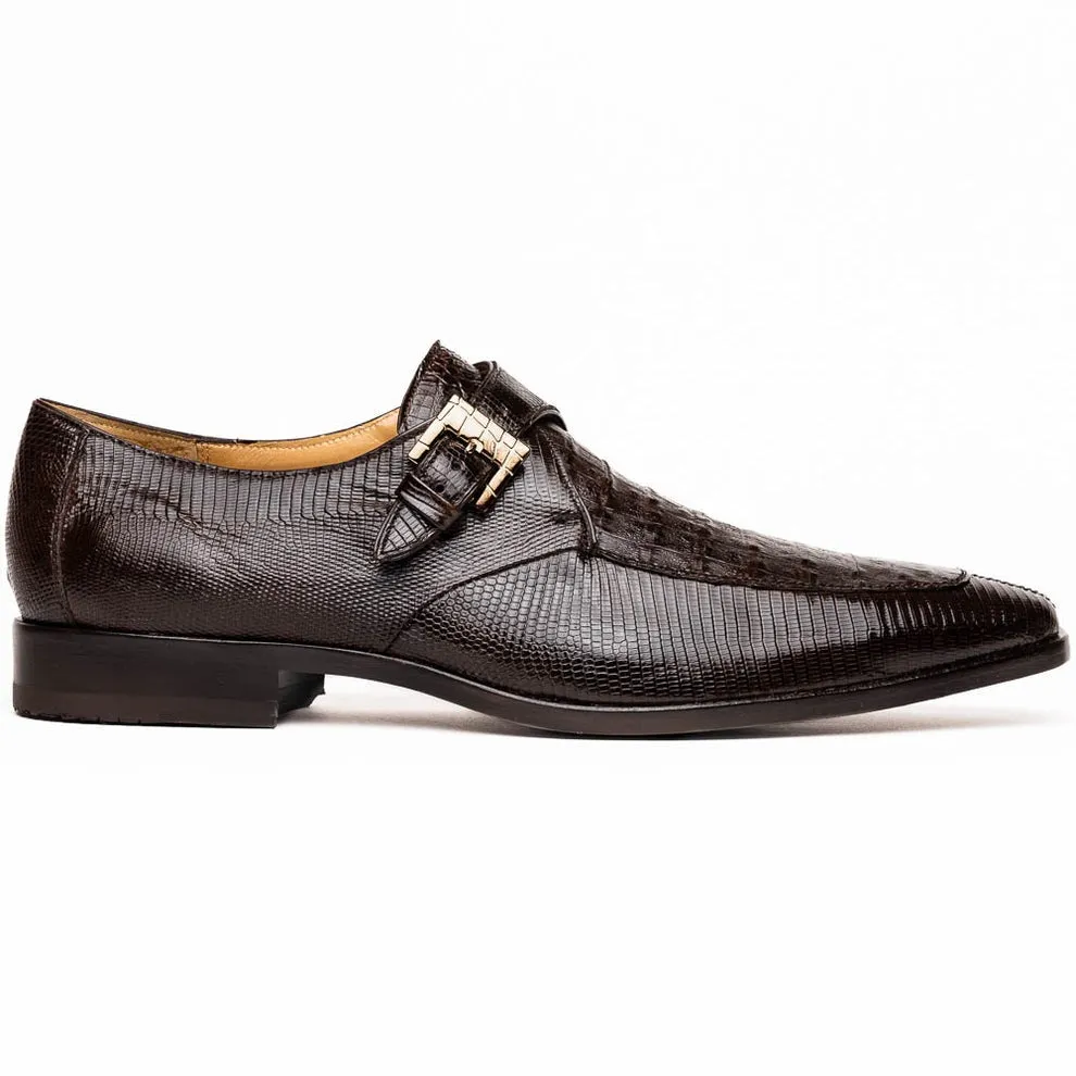 Marco Di Milano Toluca Men's Shoes Exotic Lizard / Crocodile Single Monk-Strap Loafers (MDM1126)