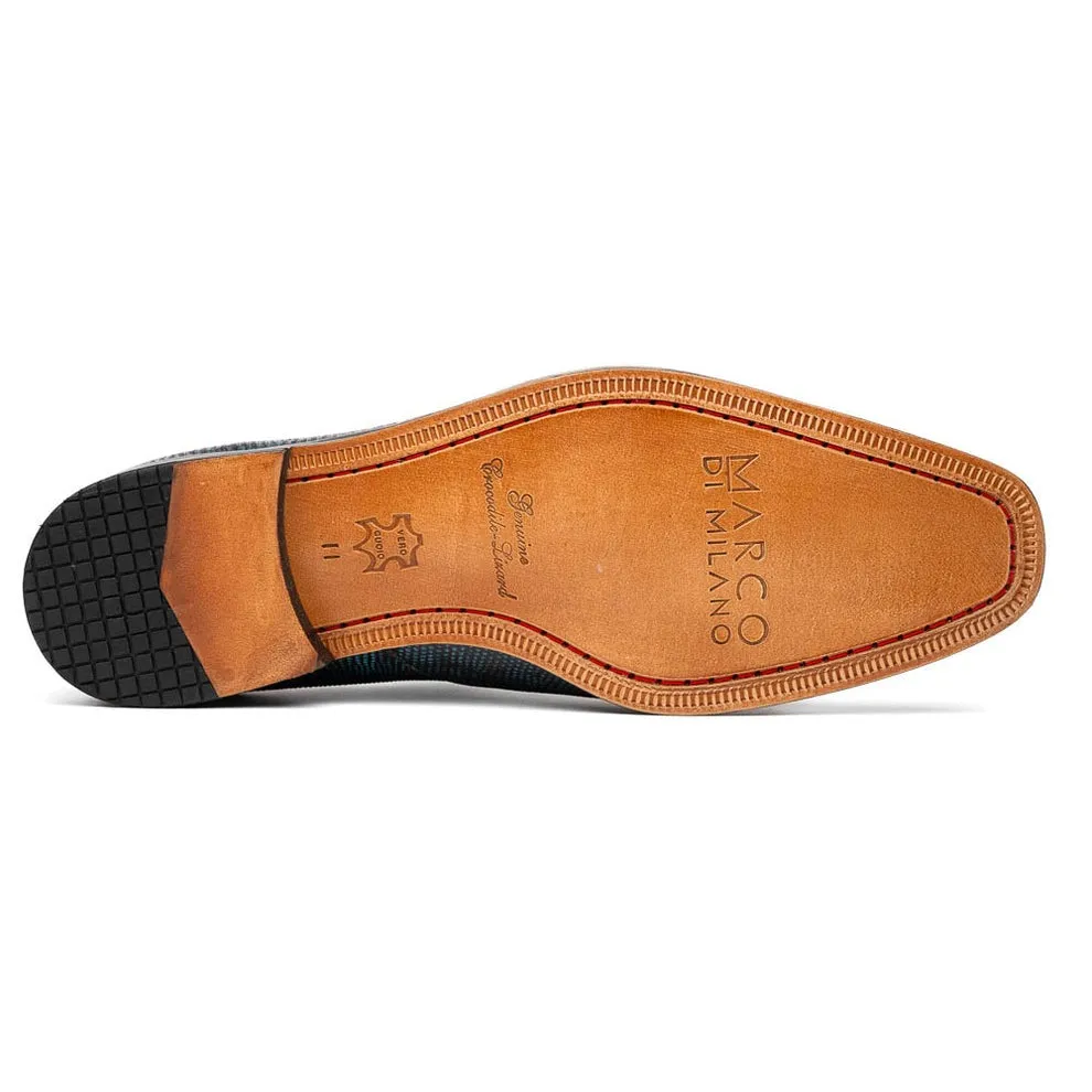 Marco Di Milano Toluca Men's Shoes Exotic Lizard / Crocodile Single Monk-Strap Loafers (MDM1126)