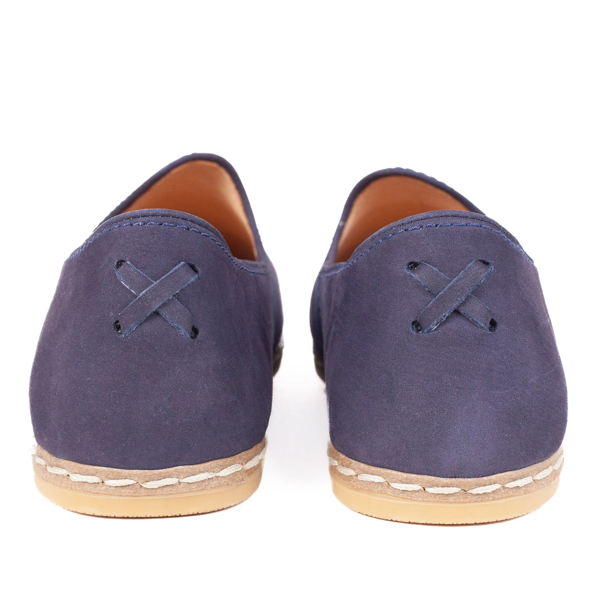 Navy Nubuck Slip Ons for Men