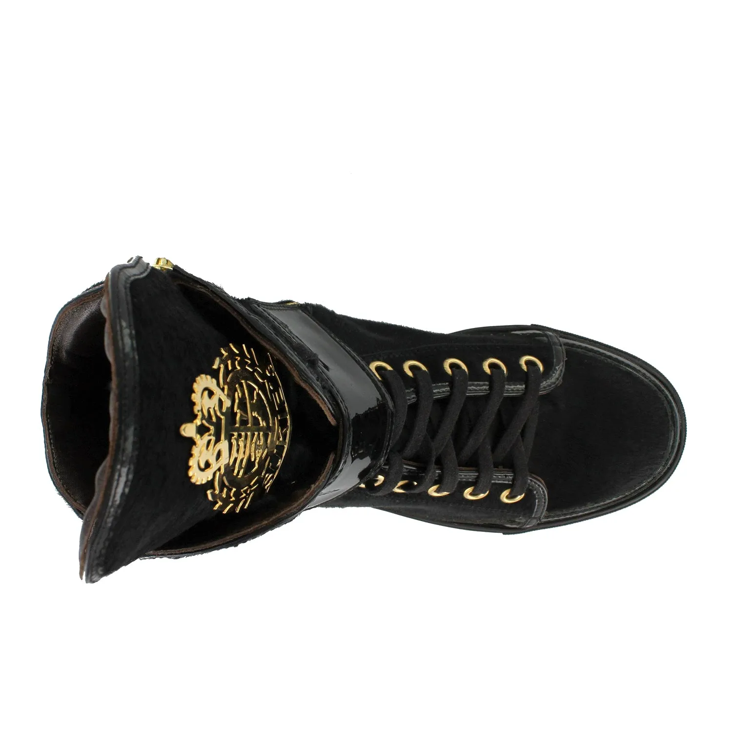 P320 - Black Cavallino Fur Hi-Top Trainer