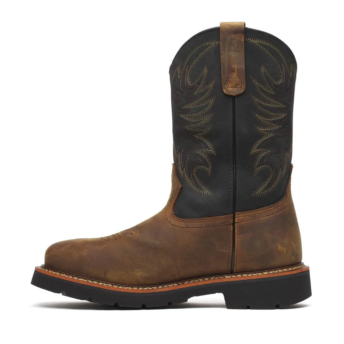 Square Toe WGTN 11" Steel Toe Waterproof Boot Crazy Horse Black