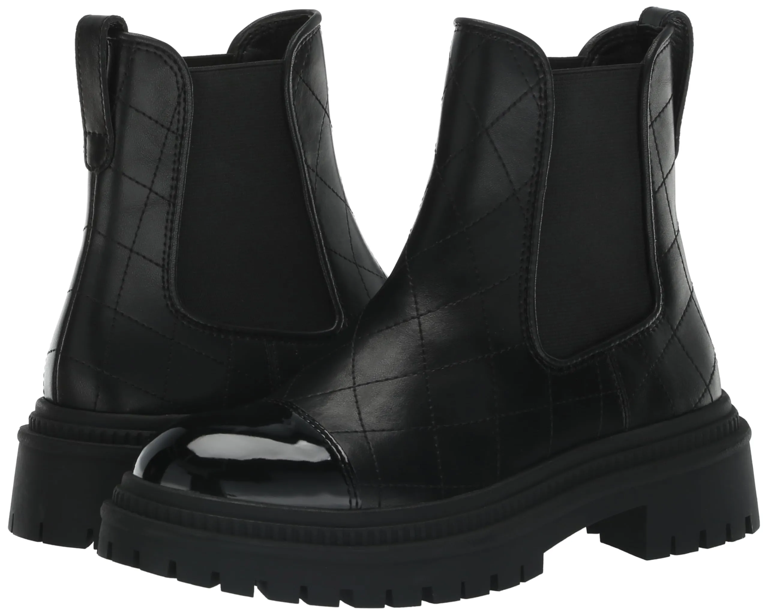 Steve Madden Mayslie Black Multi Fashion Pull On Casual Chelsea Ankle Boots