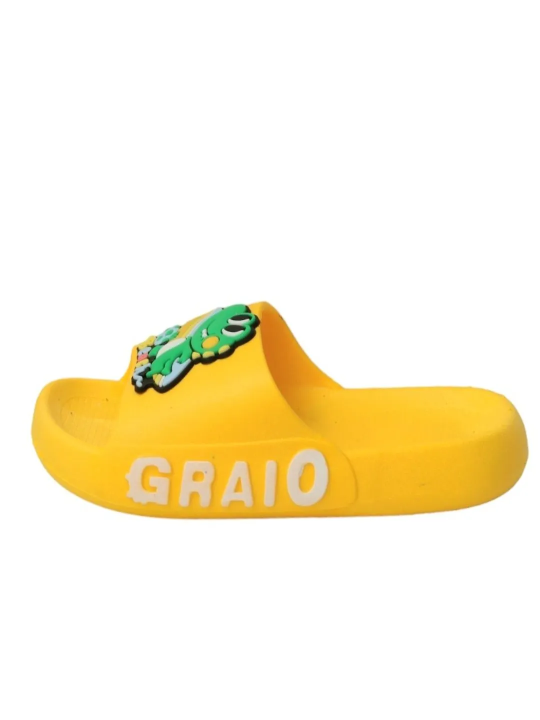 Sunny Yellow Beach Sliders with Fun Frog Design for Boys