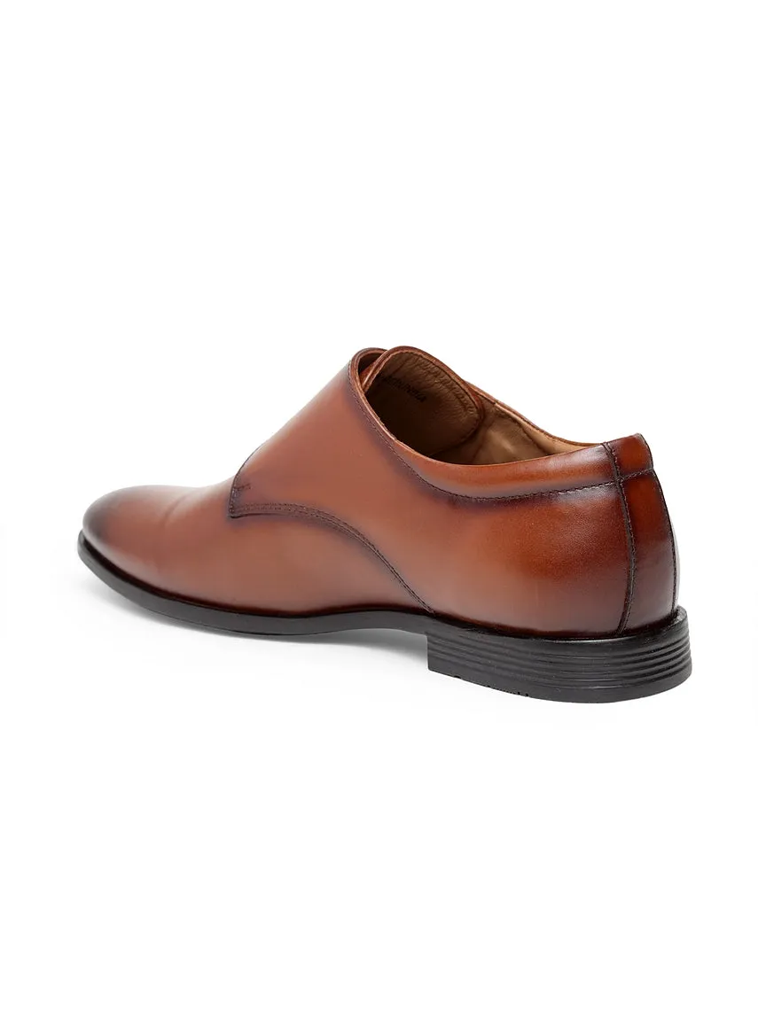 Teakwood Men Wood Solid Genuine Leather Formal Single Strap Monks