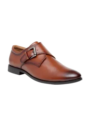 Teakwood Men Wood Solid Genuine Leather Formal Single Strap Monks